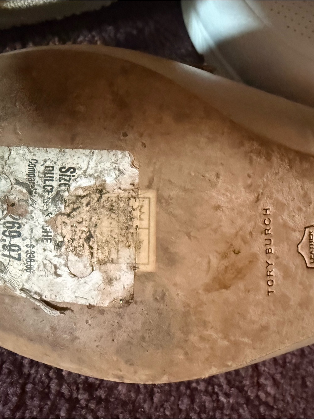 Tory Burch Cream Croc-Embossed Leather Short-Heel Loafers with Logo Plaque - Picture 6 of 6